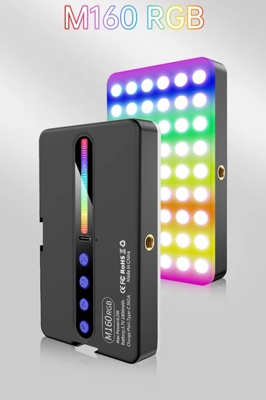 كشاف M160 RGB بإضاءة متعددة الألوان - مناسب للفيديوهات والتصوير الاحترافي