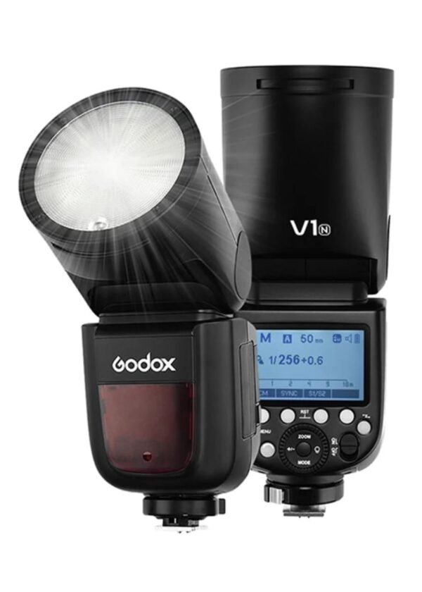 فلاش Godox V1 لكاميرات نيكون – رأس دائري احترافي،