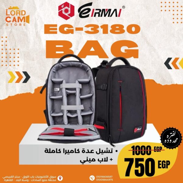 شنطة Eirmai EMB-D3180 - حقيبة ظهر احترافية للكاميرات مقاومة للماء