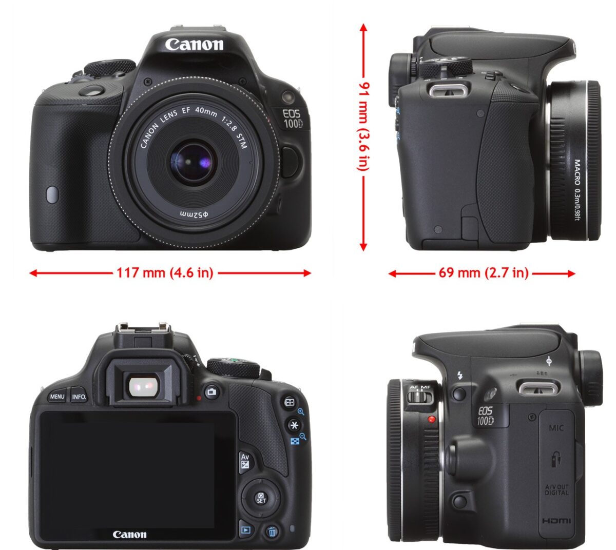⁦كاميرا كانون 100D مستعملة – كاميرا DSLR صغيرة وخفيفة مع أداء قوي⁩ - الصورة ⁦1⁩
