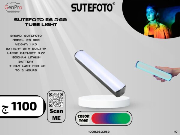 تيوب سيتيفوتو RGB بطول 20 سم – إضاءة احترافية ملونة قابلة للتعديل