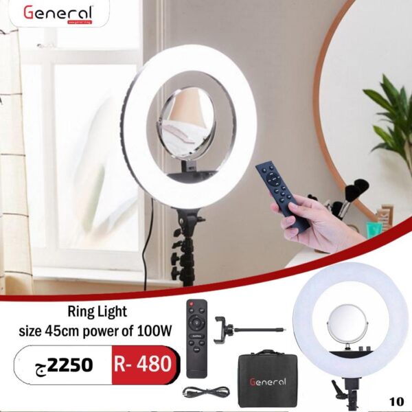 رينج لايت جينرال 45 سم – إضاءة قوية بقدرة 60 واط مع 3 ألوان ومواصفات احترافية