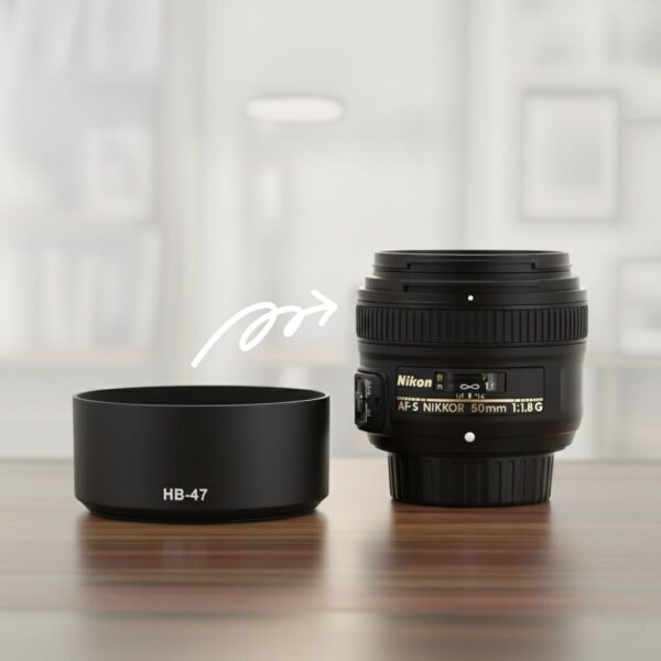 لينس هود HB-47﻿ لعدسة نيكون 50mm G F1.8﻿ – حماية محسنة وجودة صورة أعلى