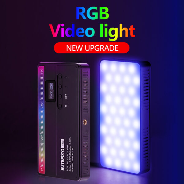 Sutefoto T15 RGB LED – كشاف RGB جيب بإضاءة احترافية كاملة الألوان للمصورين